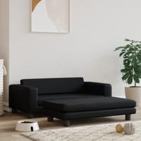 Hondenmand met verlengstuk 100x50x30 cm kunstleer zwart - thumbnail