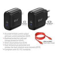 club3D CAC-1905 Laptop netvoeding 65 W 1x USB-C Zwart Binnen GaN - thumbnail