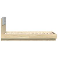 Bedframe met hoofdbord en LED sonoma eikenkleurig 90x190 cm - thumbnail
