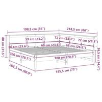 Bed met boekenkast zonder matras grenenhout wasbruin 180x200 cm - thumbnail