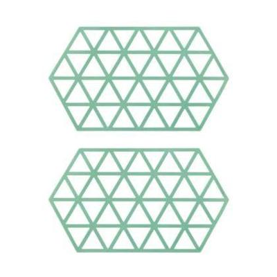 Krumble Siliconen pannenonderzetter Hexagon lang - Groen - Set van 2
