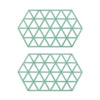 Krumble Siliconen pannenonderzetter Hexagon lang - Groen - Set van 2 - thumbnail