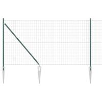 VidaXL Hek met paal groen 1 x 10 m staal en pvc - thumbnail