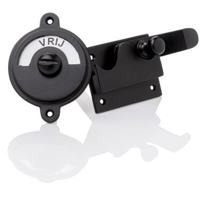 De Oude Deurklink WC Slot - Hendel vrij-bezet mat zwart De Oude Deurklink WC Slot - Hendel vrij-bezet mat zwart