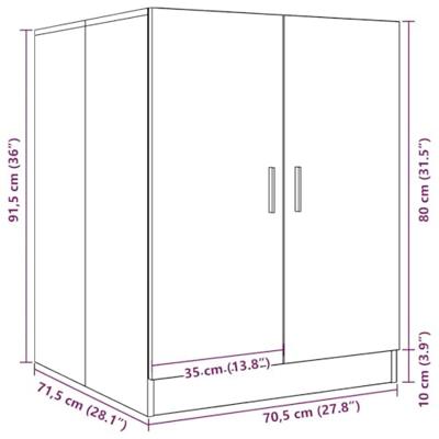 Wasmachinekast 71x71,5x91,5 cm grijs sonoma eikenkleurig