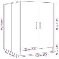 Wasmachinekast 70,5x71,5x91,5 cm oud houtkleurig - thumbnail