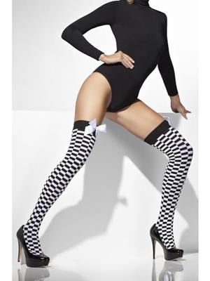 Kousen zwart/wit geblokt