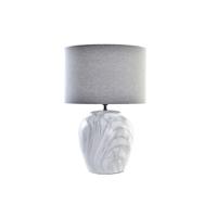 Bureaulamp DKD Home Decor Canvas Keramisch Grijs Wit (38 x 38 x 58 cm) - thumbnail