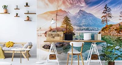 Fotobehang - Meer Hindersee, Bavaria, Duitsland, premium print, inclusief behanglijm - thumbnail