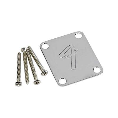 Fender neck plate vintage F-logo 4-bolt chroom
