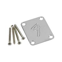 Fender neck plate vintage F-logo 4-bolt chroom - thumbnail