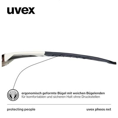 uvex pheos nxt 9128223 Veiligheidsbril Incl. UV-bescherming Zwart, Wit EN 166:2001, EN 172:1994 + A1:2000 + A2:2001