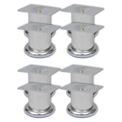 VidaXL Bankpoten 8 st rond 60 mm chroomkleurig VidaXL Bankpoten 8 st rond 60 mm chroomkleurig