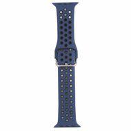 Siliconen sportband met gesp - Donkerblauw + Zwart - Geschikt voor Apple Watch 38mm / 40mm / 41mm / 42mm Siliconen sportband met gesp - Donkerblauw + Zwart - Geschikt voor Apple Watch 38mm / 40mm / 41mm / 42mm