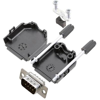 TRU COMPONENTS TCDPPK09BKDBPK 7708672K D-sub male connectorset 180 ° Aantal polen: 9 Soldeerkelk 1 stuk(s)