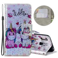 Dazzle Laser gekleurde tekening horizontale Flip lederen draagtas met houder & kaartsleuven & portemonnee & Lanyard voor Huawei Y6 (2019)/Honor 8A (tw - thumbnail