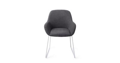 Jesper Home Eetkamerstoel 'Kushi' Slide White, kleur Black-Out