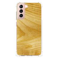 Samsung Galaxy S21 FE Stevig Telefoonhoesje Licht Hout - thumbnail