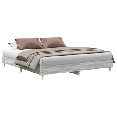 Bedframe zonder matras 180x200 cm spaanplaat grijs Sonoma