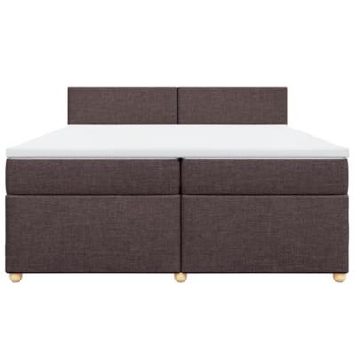 Boxspring met matras stof donkerbruin 200x200 cm
