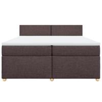 Boxspring met matras stof donkerbruin 200x200 cm - thumbnail