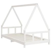 Kinderbedframe 90x190 cm massief grenenhout wit - thumbnail