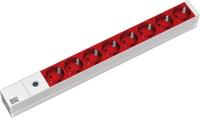 Bachmann 333.410 19 inch Stekkerdoos voor patchkast 1 HE Geaarde contactdoos Rood, Aluminium - thumbnail
