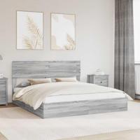 Bedframe met lade Grijs Sonoma 200 x 200 cm Bewerkt hout - thumbnail