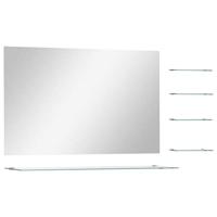 VidaXL Wandspiegel met 5 schappen 100x60 cm zilverkleurig - thumbnail