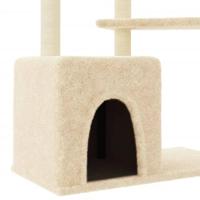 Kattenmeubel met sisal krabpalen 107,5 cm crmekleurig - thumbnail