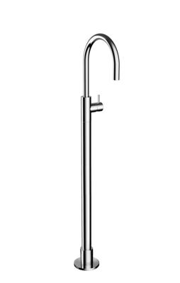 Vrijstaande Wastafelmengkraan Hotbath Cobber 1-hendel Gebogen 121 cm Geborsteld Messing PVD