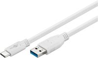 USB 3.2 GEN 1 (USB3.0) Aansluitkabel - USB-C naar USB-A - 5Gbit/s - USB adapter - OTG kabel - 1m - Wit - thumbnail