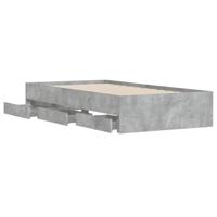Bedframe met lades bewerkt hout betongrijs 90x190 cm - thumbnail