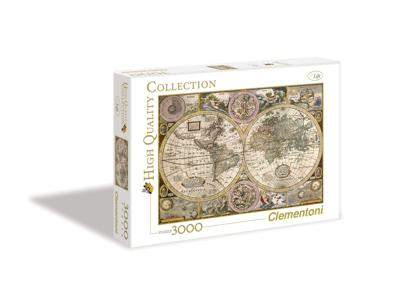Clementoni puzzel antieke wereldkaart, 3000st. - thumbnail