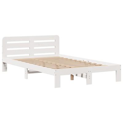 Bed met boekenkast zonder matras grenenhout wit 160x200 cm - thumbnail