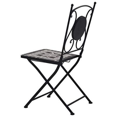 Bistrostoelen mozaek 2 st grijs - thumbnail