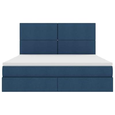 Opslag bed met matras met opslag Blauw 160 x 200 cm Nep Leer