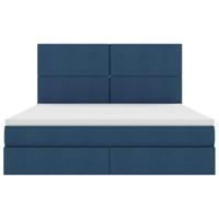 Opslag bed met matras met opslag Blauw 160 x 200 cm Nep Leer - thumbnail