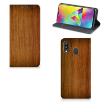 Samsung Galaxy M20 Book | Wallet Case | Donker Hout - thumbnail