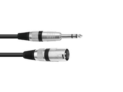 Omnitronic 30225197 XLR Adapterkabel [1x XLR-stekker 3-polig - 1x Jackplug male 6,3 mm (stereo)] 5.00 m Zwart