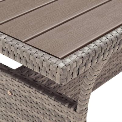 Tuintafel 120x70x66 cm poly rattan grijs Tuintafel 120x70x66 cm poly rattan grijs