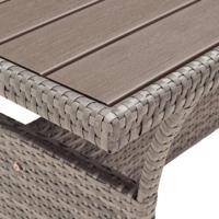 Tuintafel 120x70x66 cm poly rattan grijs - thumbnail