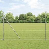 VidaXL Hek met paal zilver 1,6 x 10 m staal en pvc - thumbnail