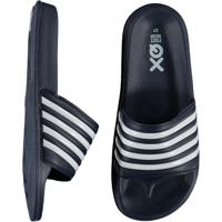 XQ Badslippers Dames Gestreept Navy/Wit-40 - thumbnail