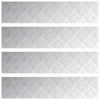 VidaXL Trap tread rechthoekig 4 pcs zilver 90 x 20 cm aluminium - thumbnail