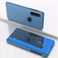 Voor Xiaomi Redmi Note 8 plating spiegel horizontale Flip lederen draagtas met beugel holster (blauw) - thumbnail