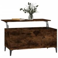 Salontafel 90x44,5x45 cm bewerkt hout gerookt eikenkleurig - thumbnail