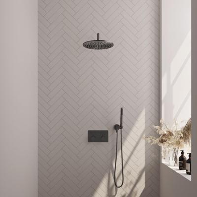 Gunmetal Carving Thermostatische Inbouw Regendouche Set met Drukknoppen