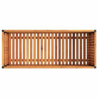 Plantenbak 110x45x44 cm massief acaciahout en staal Plantenbak 110x45x44 cm massief acaciahout en staal