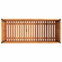 Plantenbak 110x45x44 cm massief acaciahout en staal - thumbnail